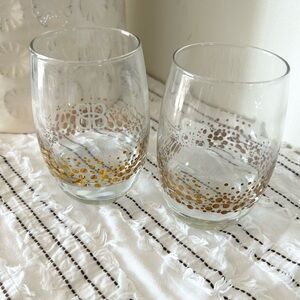 Set of 2 Baileys Irish Cream Holiday Cocktail Glasses 2013 Gold Dot BB